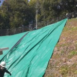 駐車場法面ＵＶシート貼り工事