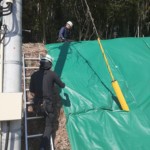 駐車場法面ＵＶシート貼り工事