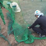 帯ネット入替および近隣防球ネット設置工事