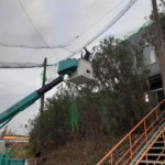 帯ネット入替および近隣防球ネット設置工事