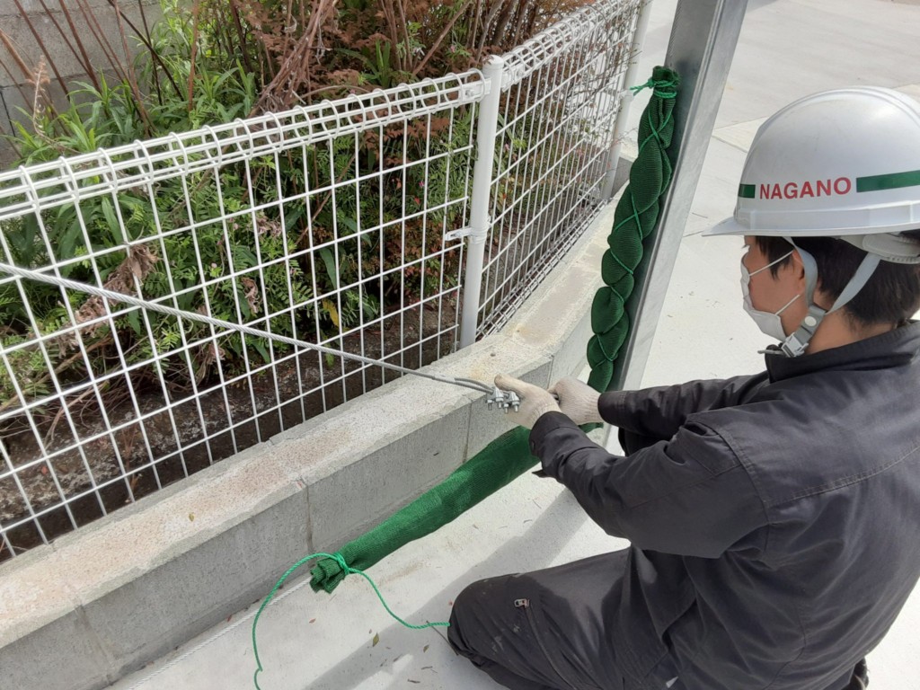 防球ネット設置工事