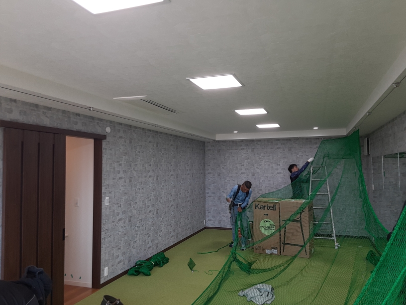 防球ネット設置工事