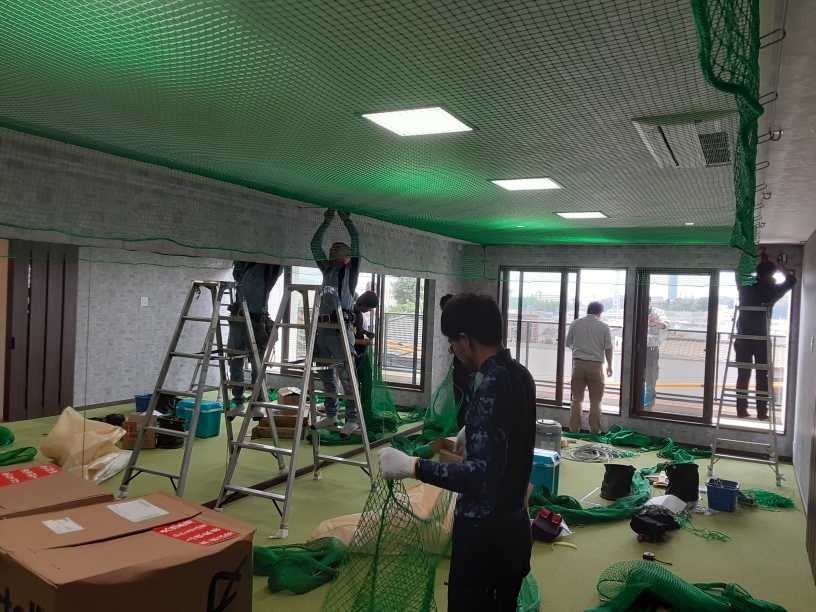 防球ネット設置工事