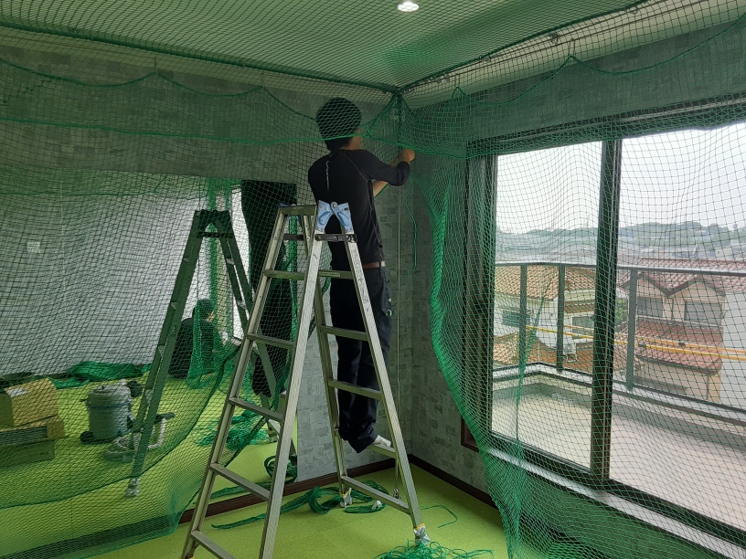 防球ネット設置工事