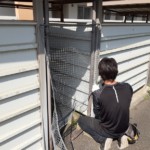 駐輪場ネット設置工事