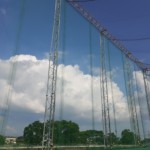 左サイド一部防球ネット張替工事