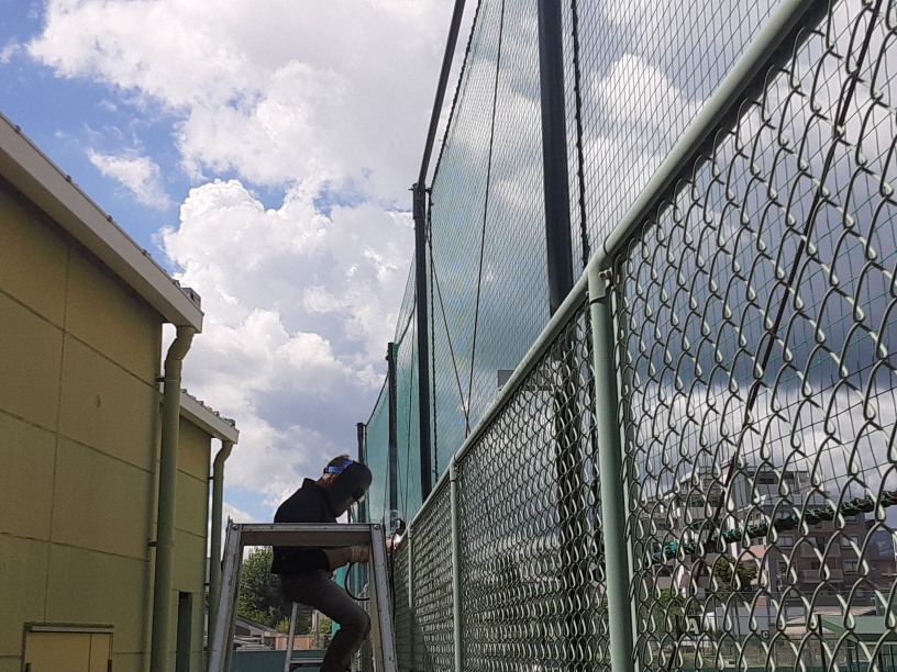 防球ネット補強工事