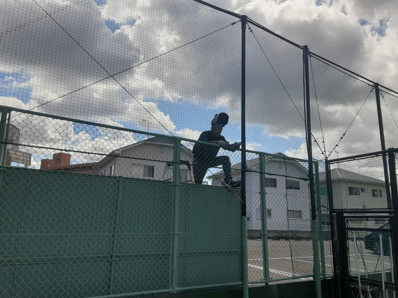 防球ネット補強工事