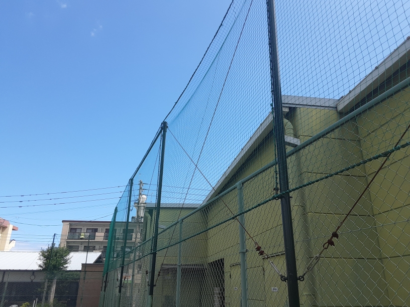 防球ネット補強工事