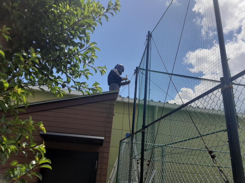 防球ネット補強工事