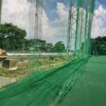 左サイド一部防球ネット張替工事