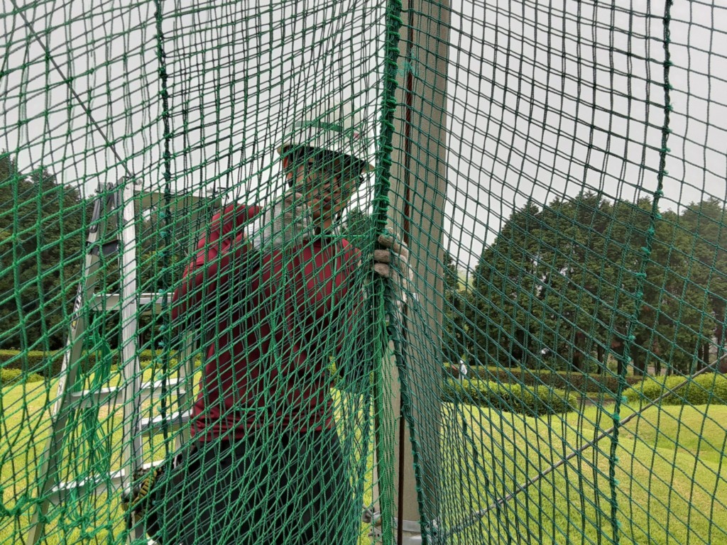 正面ネット一部張替工事