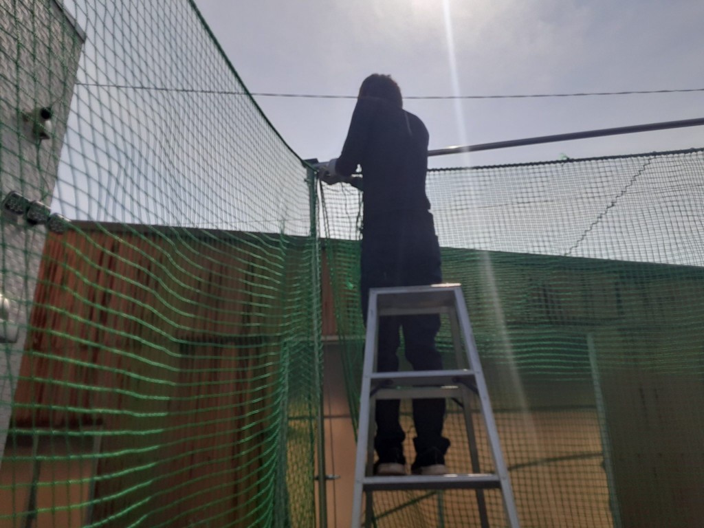 防球ネット設置工事