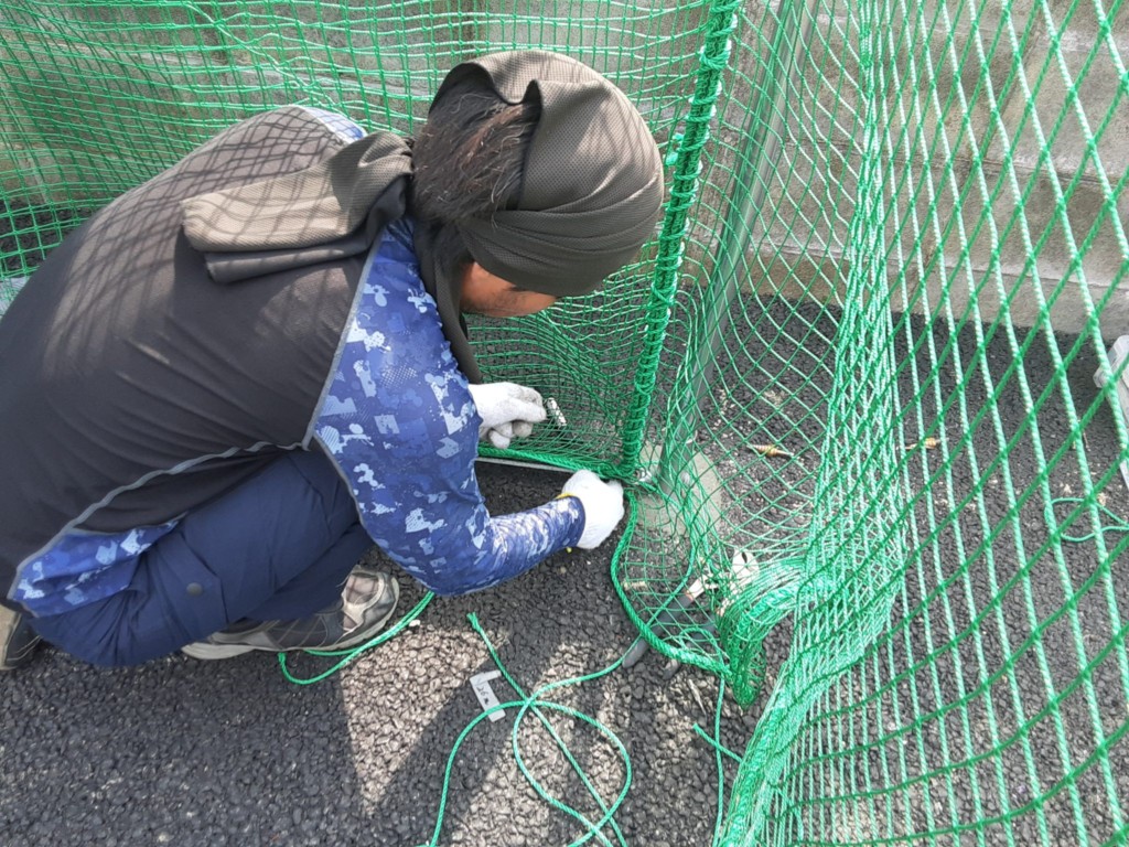防球ネット設置工事