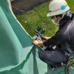 弓道場防矢ネット補修工事