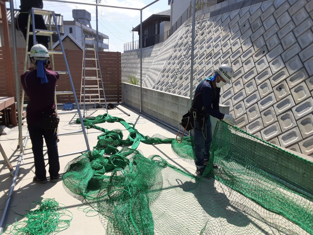 防球ネット設置工事