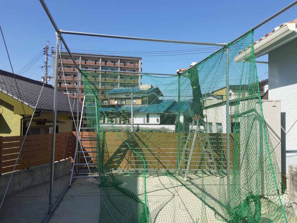 防球ネット設置工事