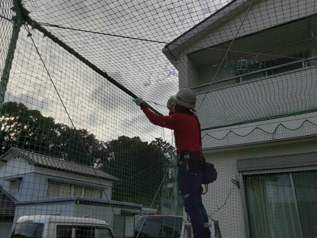 防球ネット設置工事