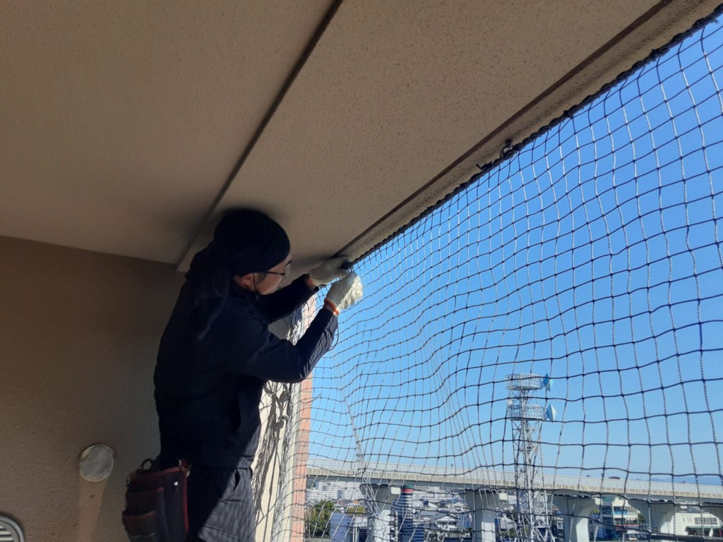 落下防止ネット設置工事