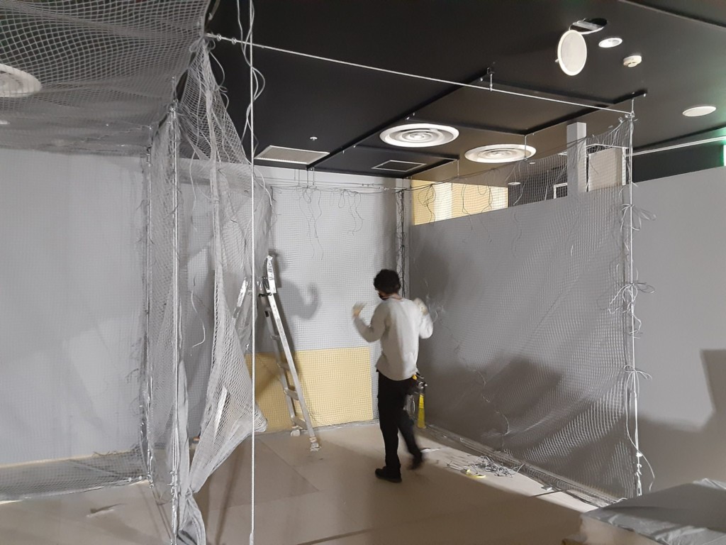 インドアゴルフネット設置工事