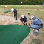 バンカー練習場人工芝工事