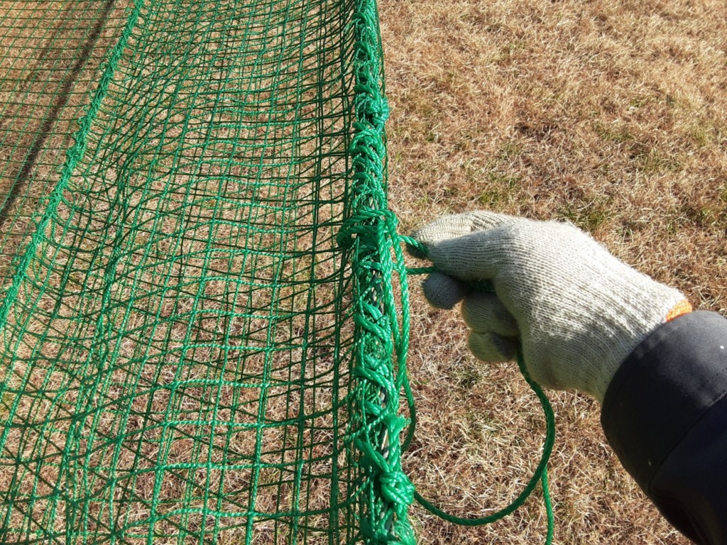 打席手前ネット補強工事