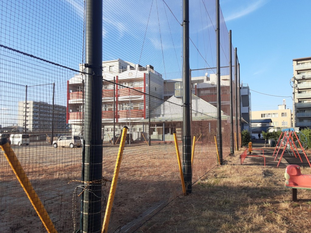 防球ネット解体工事