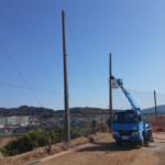 防球ネット解体復旧工事