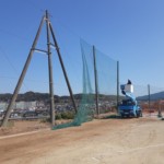 防球ネット解体復旧工事