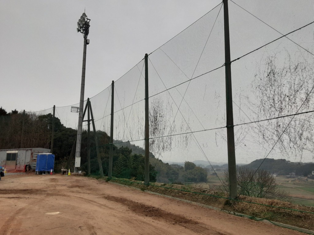 防球ネット解体復旧工事