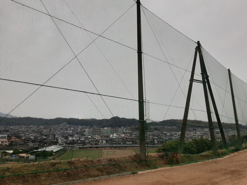 防球ネット解体復旧工事