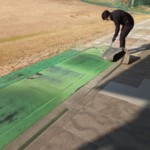 １階打席前人工芝貼替工事