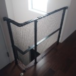 階段落下防止ネット設置工事