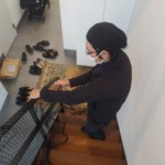 階段落下防止ネット設置工事