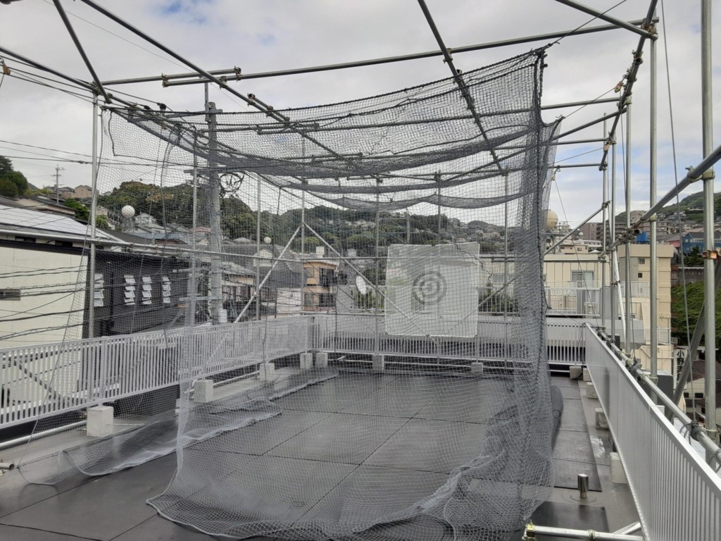 屋上ゴルフネット設置工事