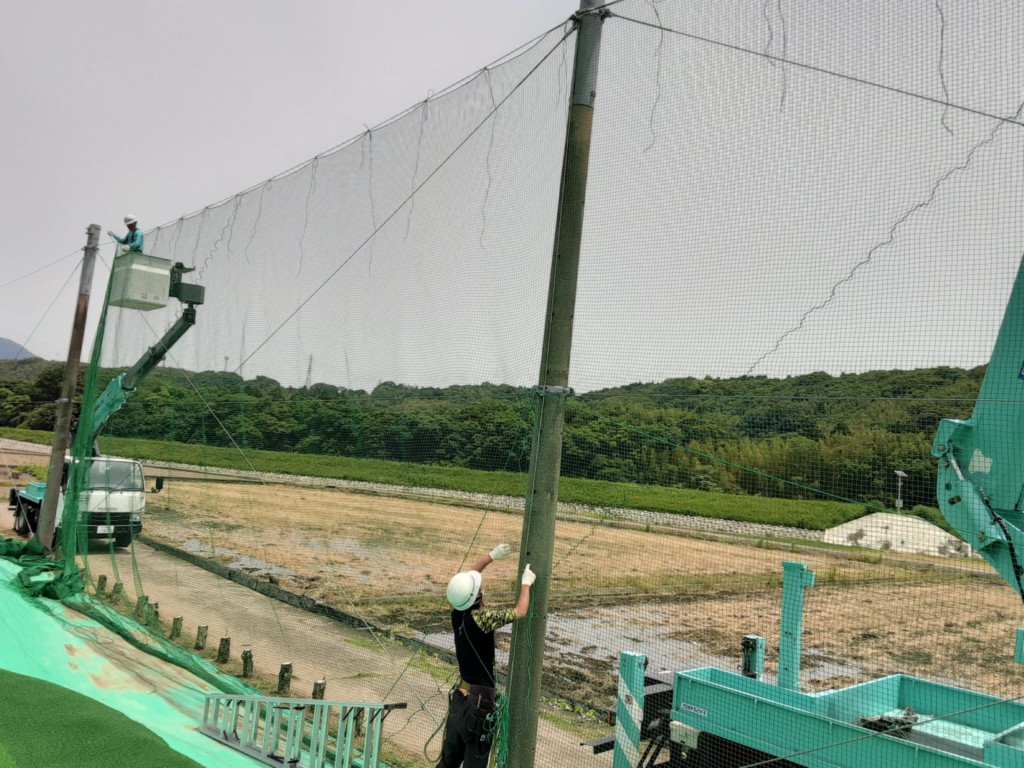防球ネット設置工事