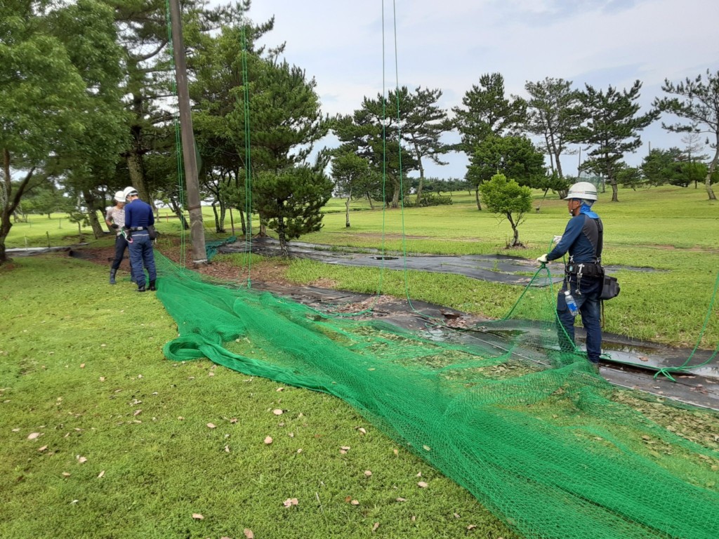 ９番ホールネット張替工事