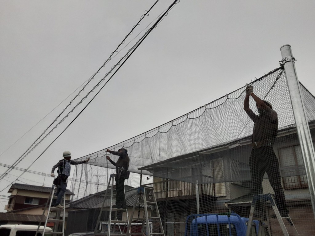 防球ネット設置工事