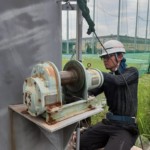 電動ウインチ、ワイヤー交換工事