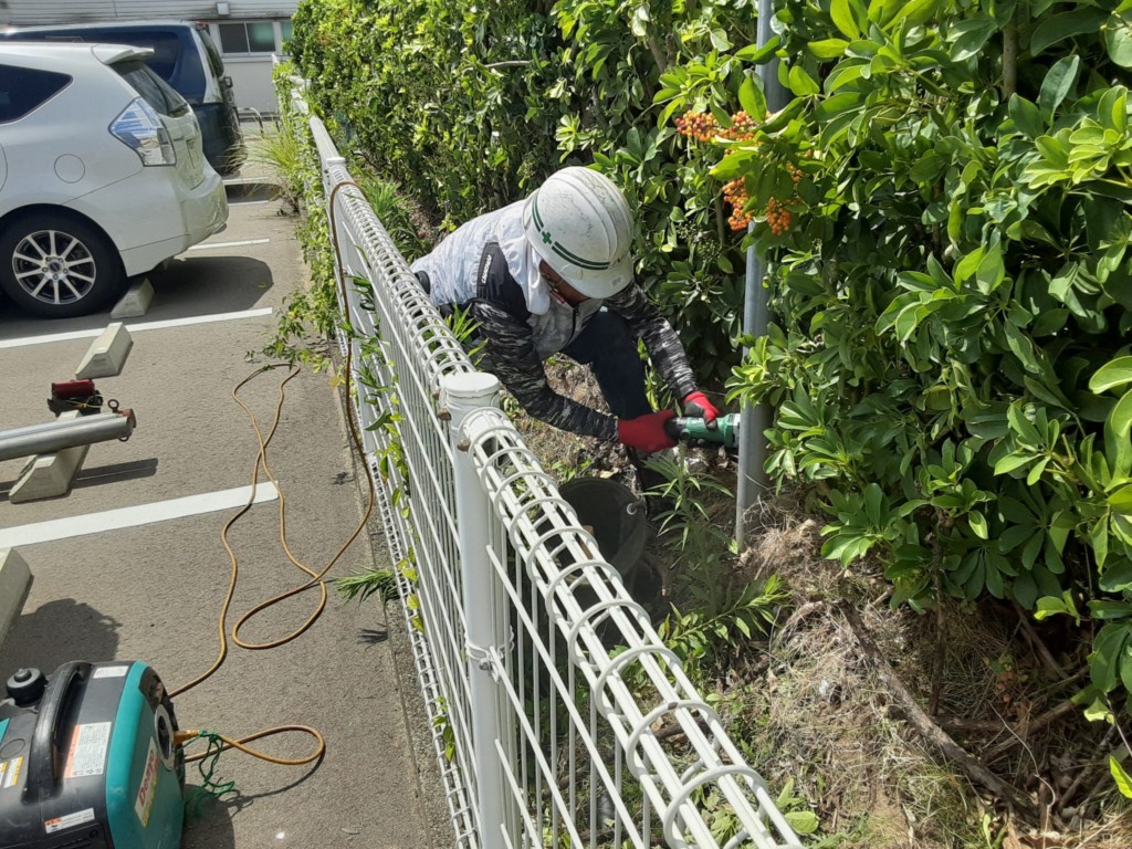 防球ネット解体工事