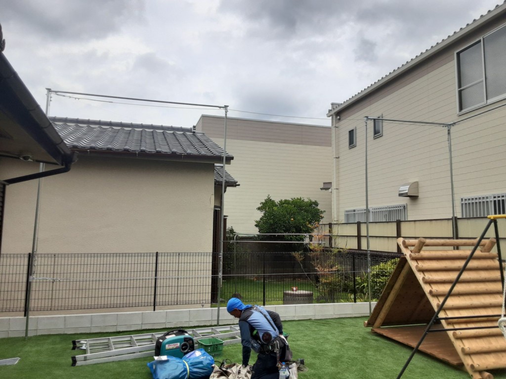 防球ネット設置工事