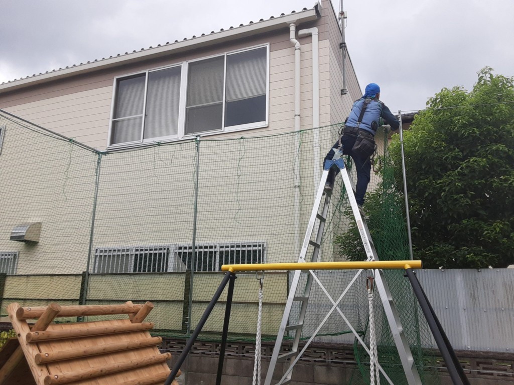 防球ネット設置工事