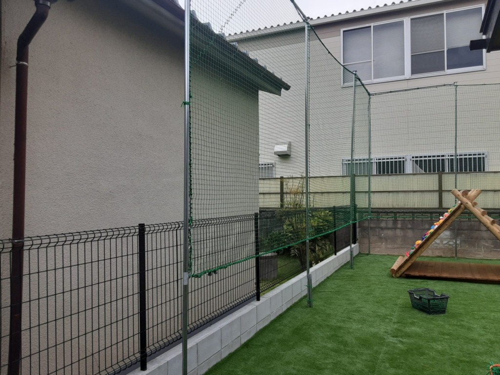 防球ネット設置工事