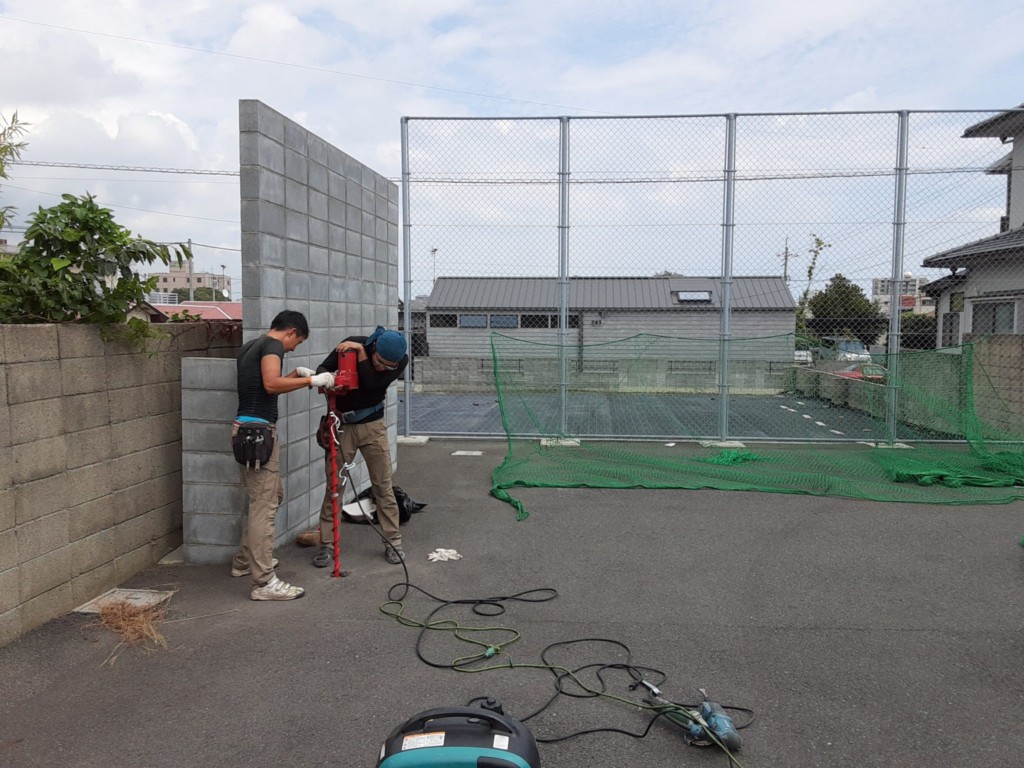 防球ネット設置工事