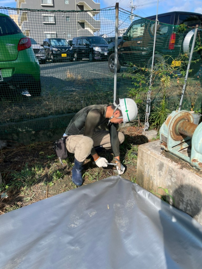 場外ＵＶシート貼り工事