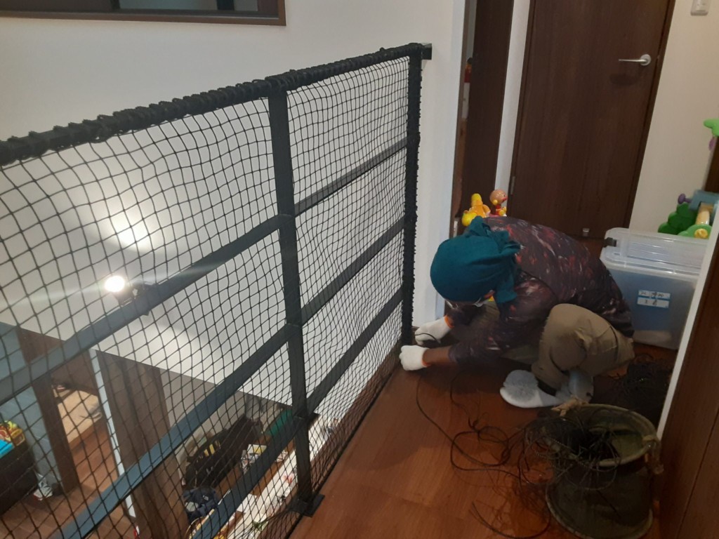 落下防止ネット設置工事