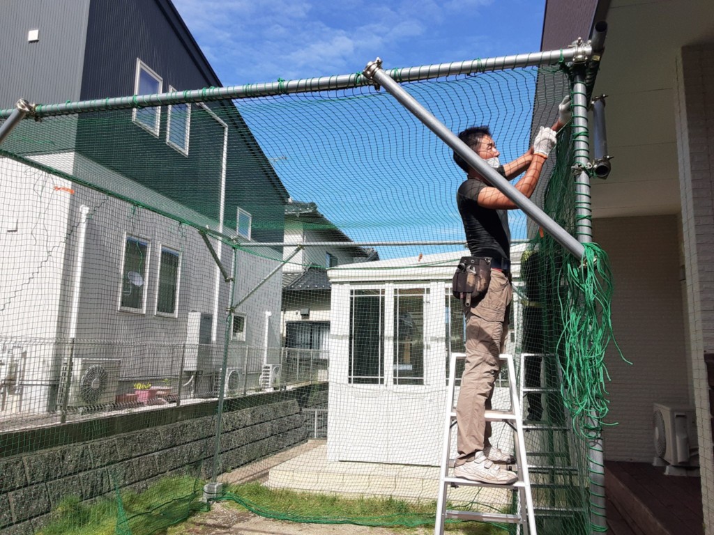 バッティングネット設置工事