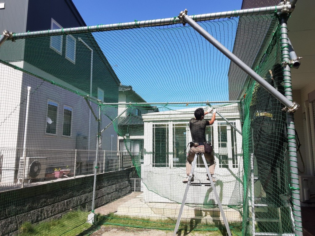 バッティングネット設置工事