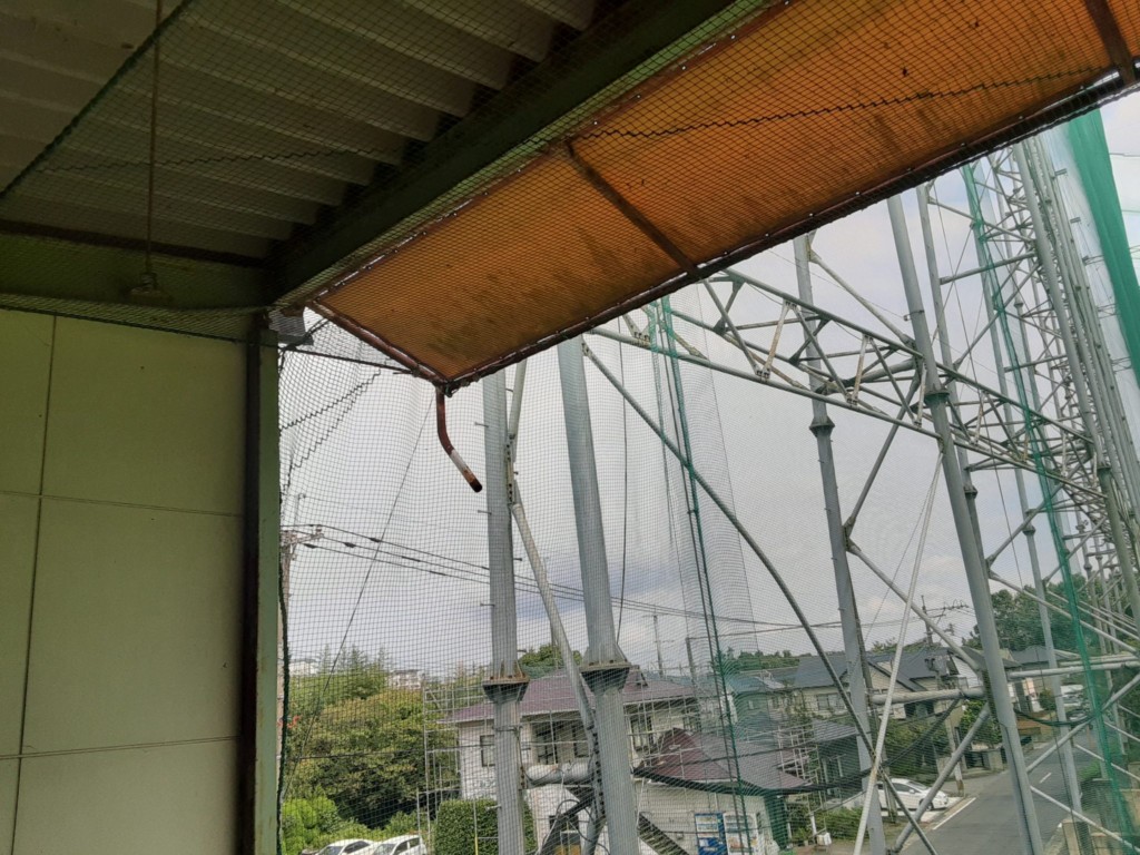 打席上ネット復旧工事