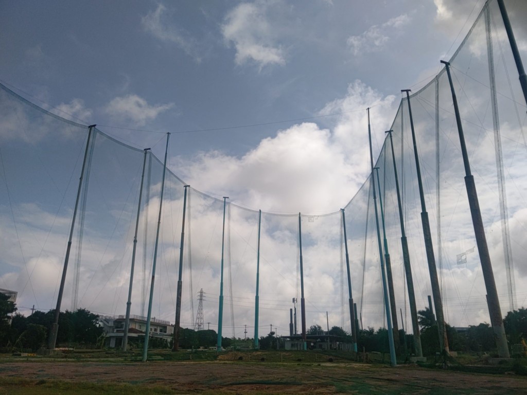 防球ネット補修工事